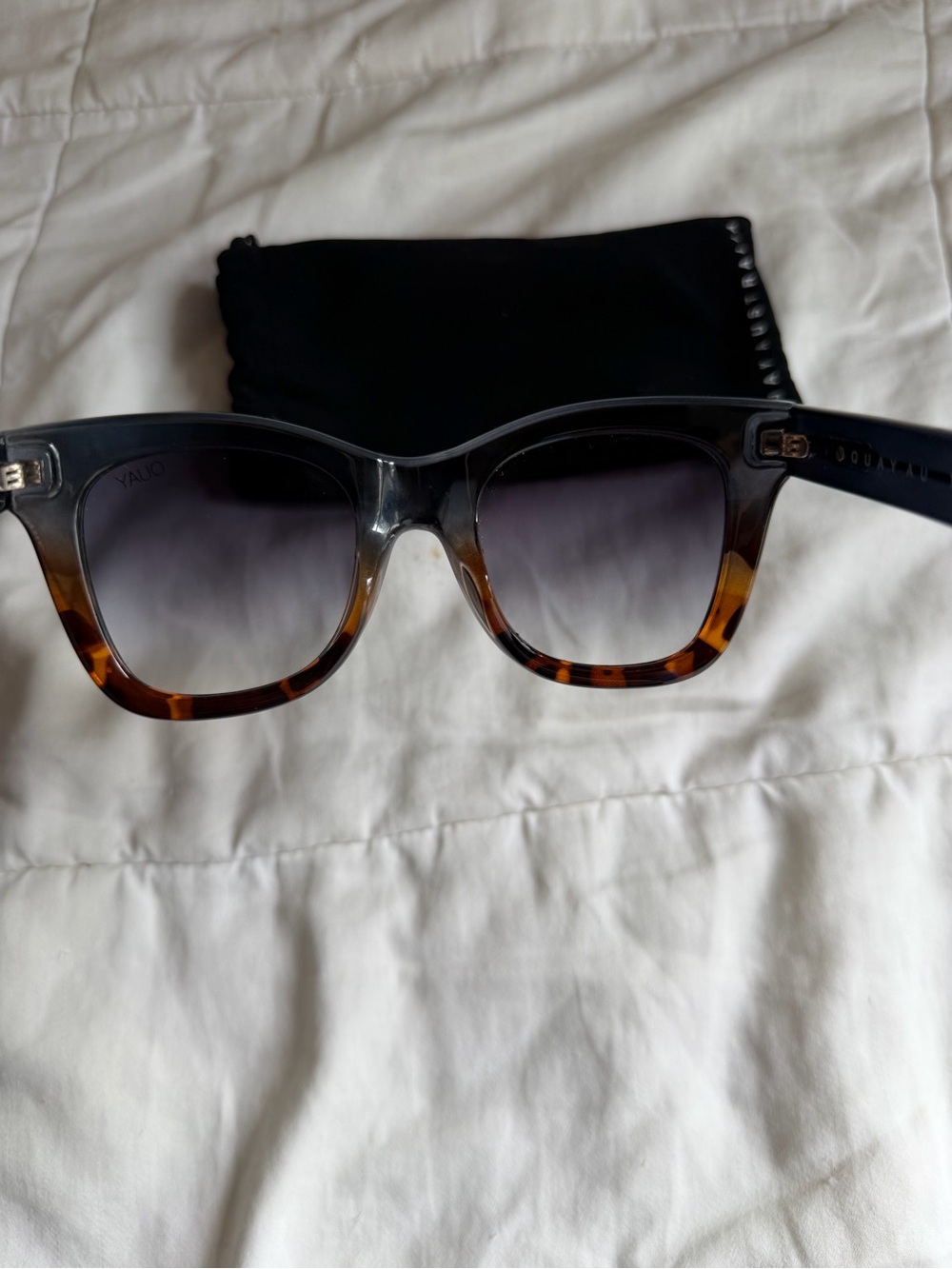 Quay australia after hours 125 black tortoise fade square winged sunglasses - Picture 7 of 9